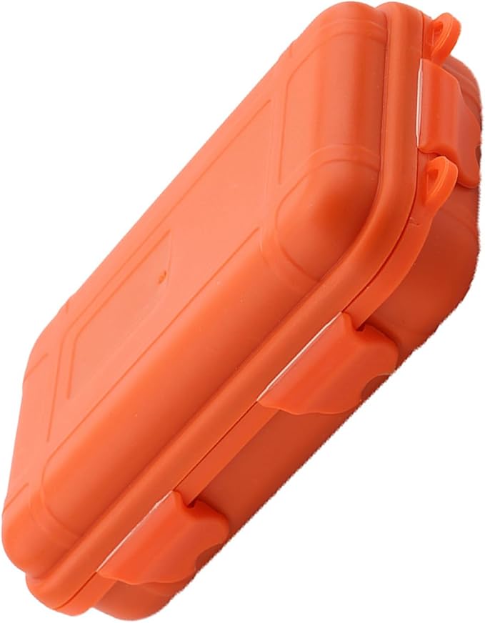 FILFEEL Outdoor Plastic Shockproof Box Airtight Survival Case Container Storage Carry Box Small (L-Orange)-NeatNest