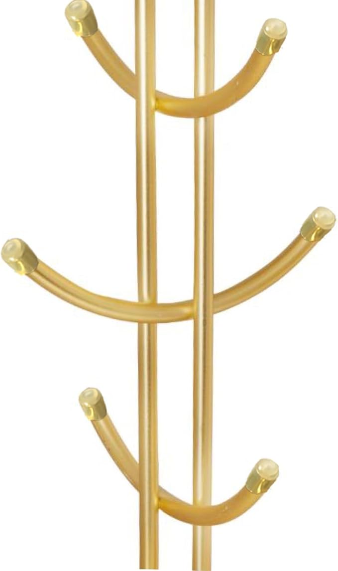 FitWell Coffee Mugs Holder, Mug Tree, Mug Organizer for Cabinet, Mugs Stand Rack, Coffee & Tea Cup Storage Rack (Gold, 8 Mugs Holder (17.5" H))-NeatNest