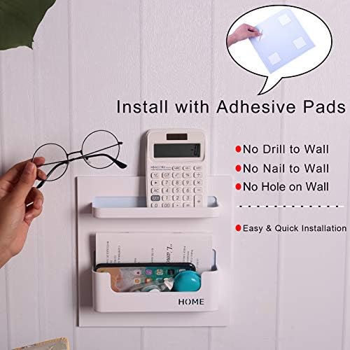 Bedside Shelf Bedroom Dorm Room Rack Organizer Storage -Use as Kid Student Wall Shelf to Organize Headphone,Remotes,Glass,Cellphones(Horizontal Type/White)-NeatNest