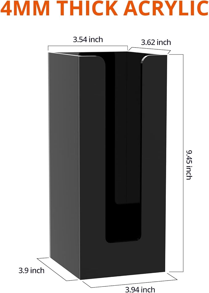 Richboom Acrylic Coffee Cup and Lid Storage Organizer Holder, 1 Compartment, Black-NeatNest