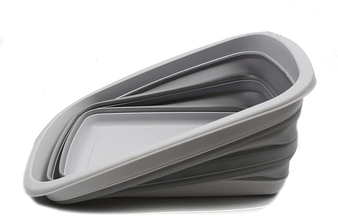 SAMMART 10L (2.6 Gallon) Collapsible Tub-Foldable Dish Tub-Portable Washing Basin-Space Saving Plastic Washtub (Grey, 1)-NeatNest