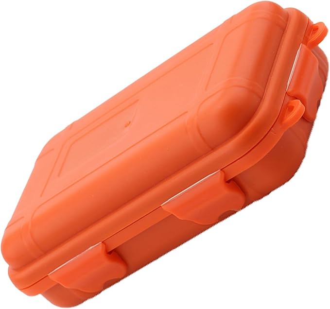 FILFEEL Outdoor Plastic Shockproof Box Airtight Survival Case Container Storage Carry Box Small (L-Orange)-NeatNest