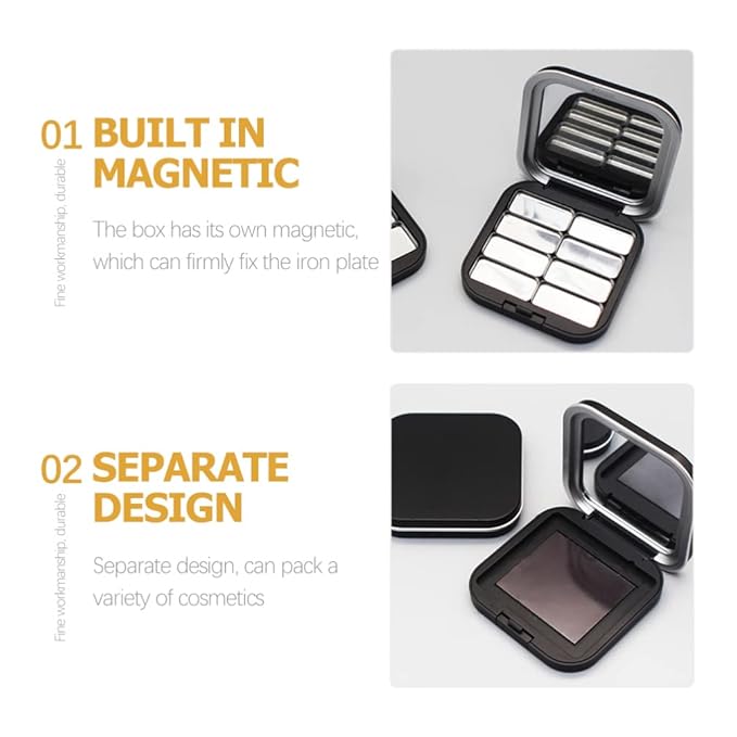 Beaupretty 2pcs Empty Lipstick Palette DIY Lipstick Lip Balm Blusher Containers Refillable Makeup Eyeshadow Storage Case Box with Mirror-NeatNest