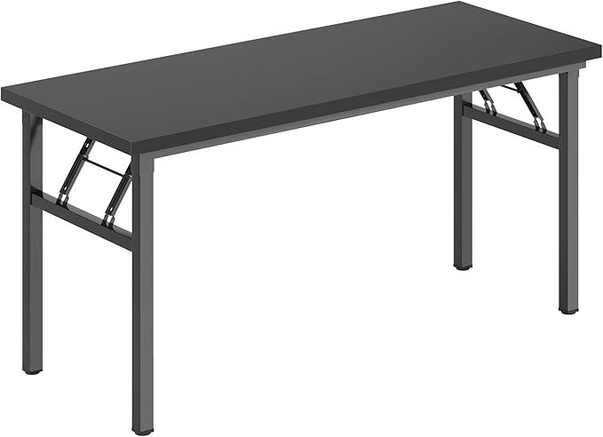 DlandHome Large Computer Desk, Folding Desk, Decent and Steady Home Office Desk/Workstation/Table 54.3inch Black Black-NeatNest