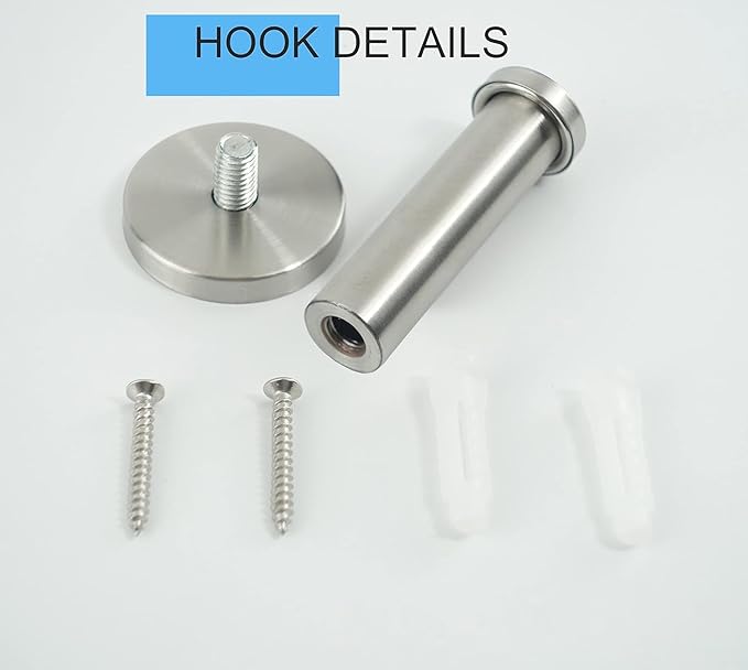 Bath Towel Hooks, 4 Pack Round Coat Hooks, Sturdy Wall Mounted Robe Hook, SUS 304 Stainless Steel Heavy Duty Clothes Hanger, Wall Towel Hooks for Bathroom Bedroom Kitchen(3 in, Brushed)