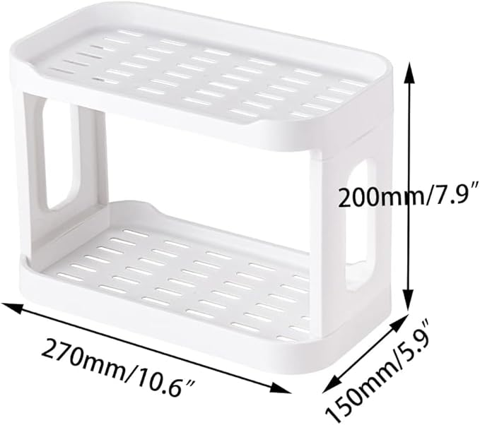 2PCS Kitchen Spice Rack or Bathroom Countertop Organizer, 2-Tier Desk Organizers,Mail Holder for Office Desk Organization, Gift for Teachers, Classmates, and Friends,White-NeatNest
