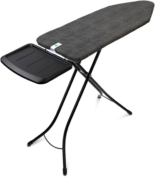 Brabantia Ironing Board C, XL Steam Unit Holder, Adjustable Height, Non-Slip Rubber Feet, Foldable, Denim Black, Size C (49 x 18 inches), Metal Frame, Free Standing, 63 inches-NeatNest