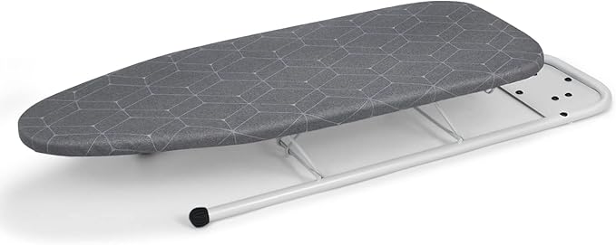 Duwee 12×32 in Table Top Ironing Board with Unique Iron Rest, Thicken Felt Padding, Heat Resistant Cover(Dark Grey)