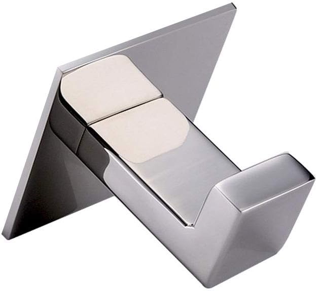 2PC SUS304 Stainless Steel Bathroom Self Adhesive Towel Hook Hanger Chrome Finish Coat Hook Robe Hook Hanger Without Drilling Easy Installation … (Self Adhesive, 2PC)