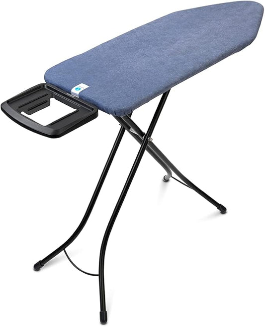 Brabantia Size C Ironing Board (49x18 in) 7 Height Options, Solid Steam Iron Rest Holder (Denim Blue) Non-Slip Feet, Anti-Collapse Child Locks-NeatNest