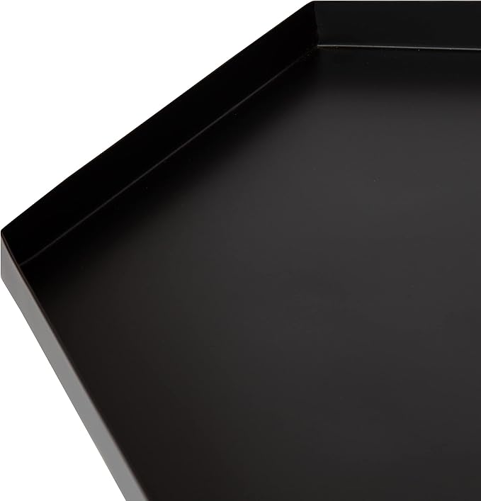 Kate and Laurel Kashvi Modern Side Table; 17 x 15 x 20; Black; Decorative Hexagon Bedroom Nightstand Table for Storage and Display