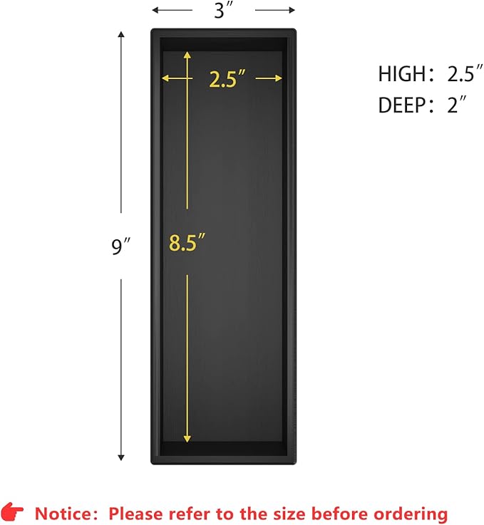 Black Bamboo Drawer Organizer - Silverware&Utensil Holder Organizer for Kitchen Drawers, Multi-Use Drawer Dividers Boxes for Bathroom Counter,Cabinet, Garage, Office Desk, Makeup, Jewelry (9"3"2.5")-NeatNest