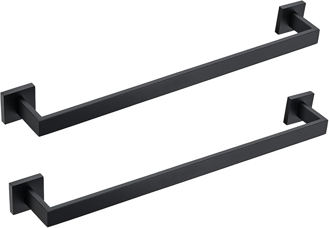 BANOLUX Towel Rack, 16-Inch Single Towel Bars for Bathroom, Towel Racks for Bathroom Wall Mounted SUS304 Stainless Steel Hand Towel Holder Heavy Duty, Matte Black Towel Bar 2 Pack, A7-TB-MB-16IN-2Pack