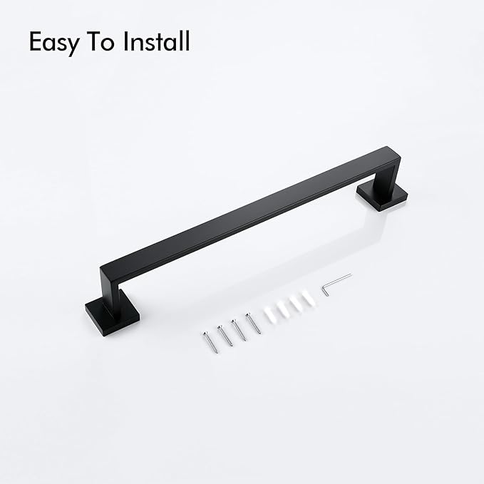 BANOLUX Towel Rack, 12-Inch Single Towel Bars for Bathroom, Towel Racks for Bathroom Wall Mounted SUS304 Stainless Steel Hand Towel Holder Organize Heavy Duty, Matte Black Towel Bar