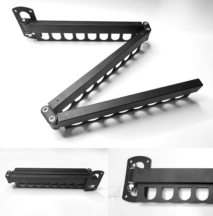 Clothes Drying Rack Carbon Steel Laundry Drying Rack Collapsible Black Wall Mounted Clothes Rack Clothes Hanger Rack with Hooks for Drying Clothes 47 Inch