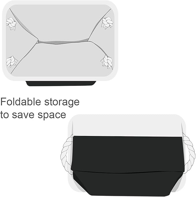 TheWarmHome Storage Bins for Shelves - 1 Pack 13.8x9.7x6.7 inch Storage Basket for Organizing for Closet Organizer Cubes Laundry Cloth Nursery (White & Black)-NeatNest