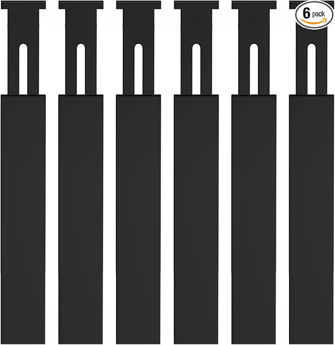 Bamboo Drawer Dividers,17-22" Adjustable Kitchen Drawer Organizer for Clothes,6 Pack Expandable Drawer Organization Separators for Bedroom,Bathroom,Dresser and Office,Black-NeatNest