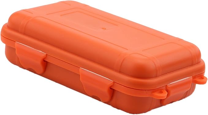 FILFEEL Outdoor Plastic Shockproof Box Airtight Survival Case Container Storage Carry Box Small (L-Orange)-NeatNest