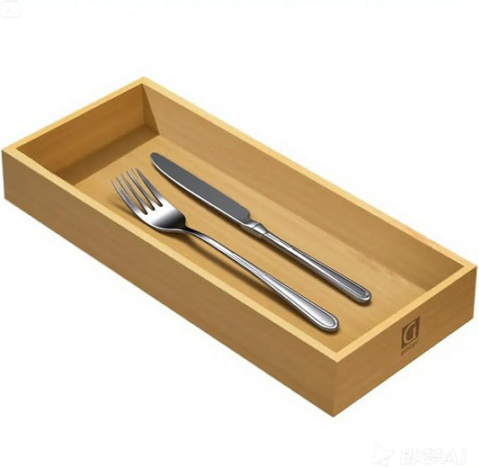 Desktop organizer, Bamboo storage tray for small tools, For office cabinets Bathroom 11.8x4.92x1.34 Inches(1 - PCS)-NeatNest