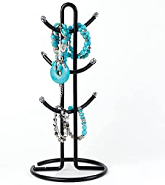 FitWell Mugs Holder, Mug Tree, Coffee Mug Holder, Coffee Mug Tree, Mug Organizer for Cabinet, Mug Holder Stand, Coffee & Tea Cup Storage Rack (Black, 6 Mugs (15"H))-NeatNest