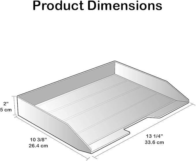 Acrimet Stackable Letter Tray Single Side Load, Plastic, Desktop File Organizer (White Color) (1 Unit)-NeatNest