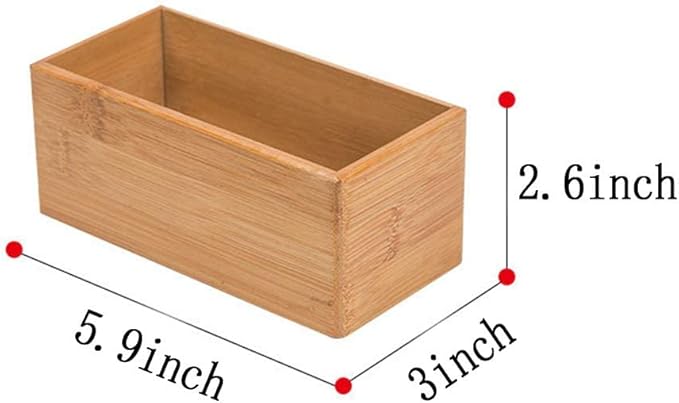 Bamboo Drawer Organizer - Kitchen Utensil Organizer Silverware Tray Cutlery Holder,Office Desk Supplies and Accessories (5.9x3x2.6 inch)-NeatNest