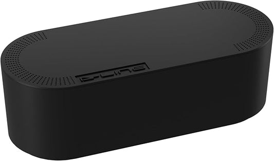 D-Line Cable Management Box, Power Strip Holder, Floor Outlet Hiders, Desk Cord Organizer, Cover TV Wires, Wire Storage, Extension Hider, Office Concealer for Cords, Baby Proof Cables - Large, Black-NeatNest