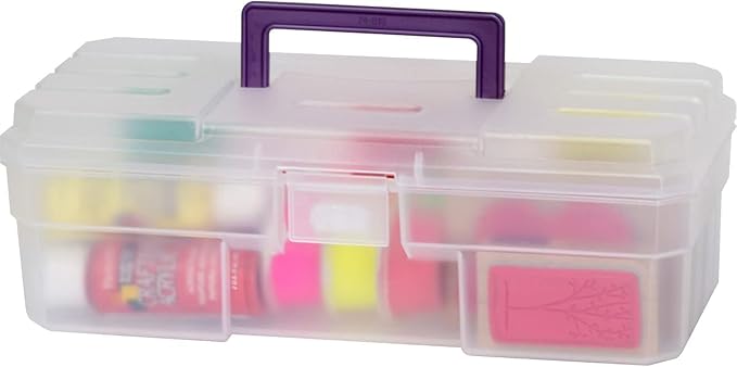 Akro-Mils 12-Inch ProBox Plastic Art Supply, Hobby or Craft Storage Toolbox, Model 09912CLPUR, (12-Inch x 5-1/2-Inch x 4-Inch), Clear-NeatNest