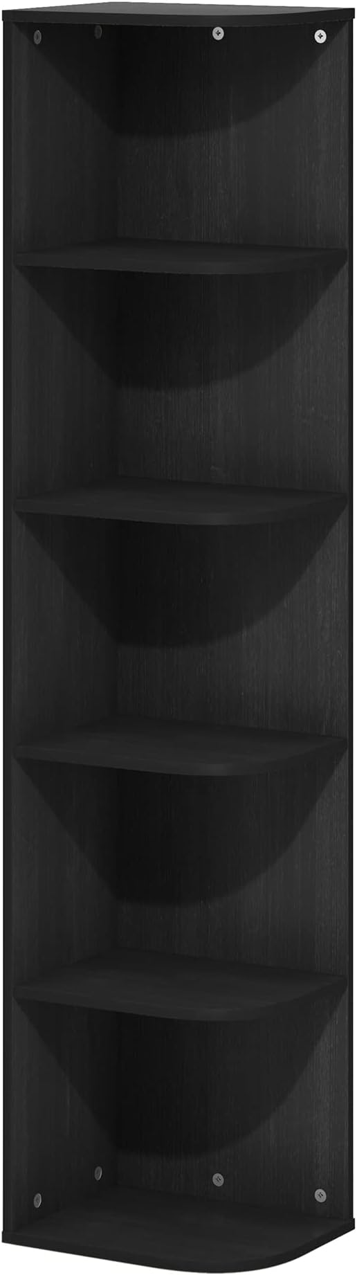 Furinno Pasir 5-Tier Corner Open Shelf Bookcase, Blackwood-NeatNest