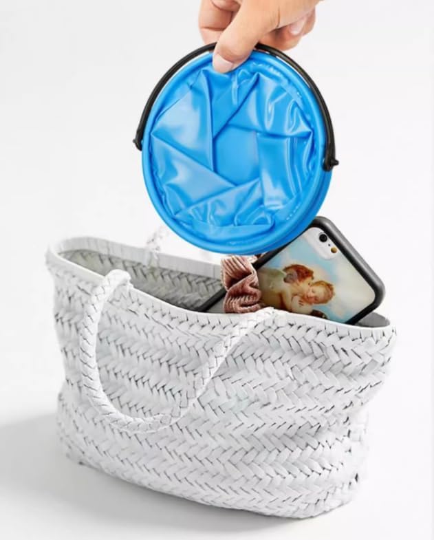 ASEANAO Collapsible Water Bucket, Collapsible Bucket with Handle, Collapsible Water Bucket for Camping,Outdoor,Fishing,Cleaning (Blue), 95556-NeatNest