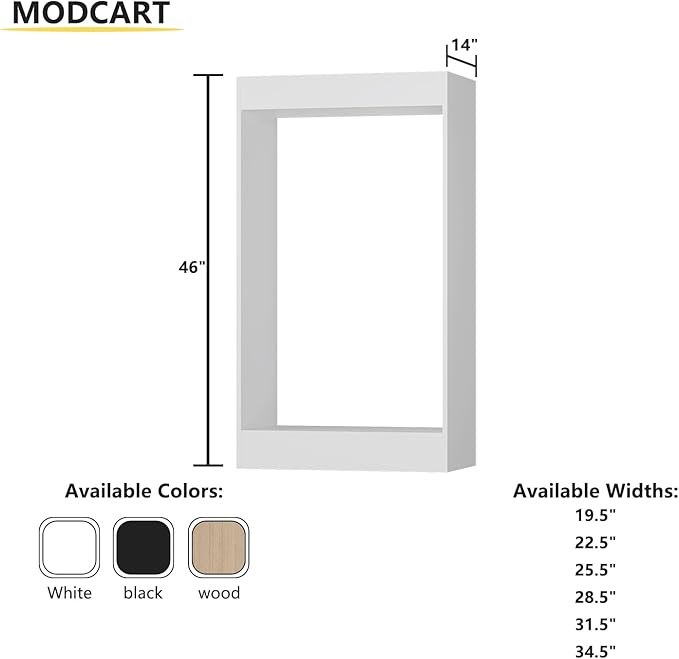Double Hanging Closet Unit, Modular Closet System, Wood Closet System Organizer with Storage for Walk in Closets, Clothing Rack Wardrobe Closet for Hanging Clothes, Bedroom, White, 28.5" W