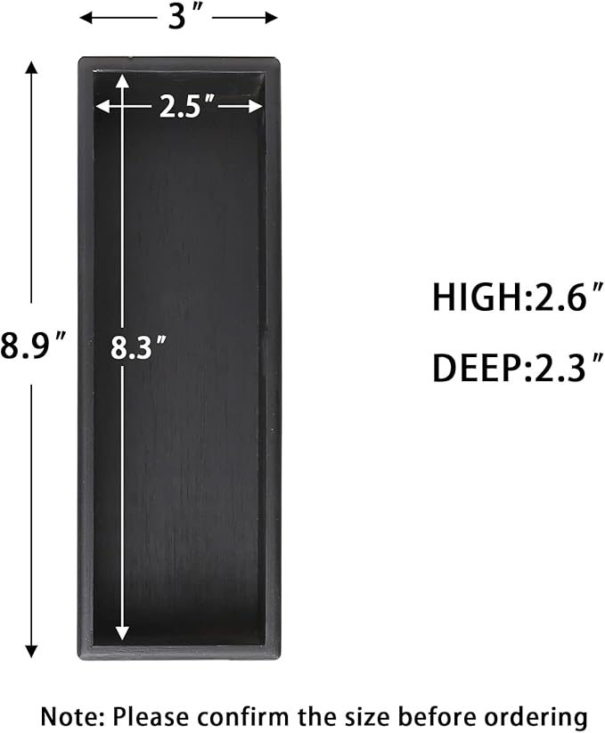 Bamboo Drawer Organizer - Kitchen Utensil Organizer Silverware Tray Cutlery Holder,Office Desk Supplies and Accessories,8.9 * 3 * 2.6inch,Black-NeatNest