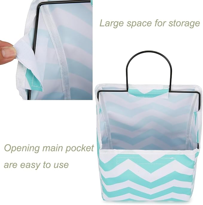 ACQTULOU Wall Hanging Storage Bag, Over The Door Closet Organizer Hanging Pocket Linen Cotton Organizer Box Containers for Bedroom, Bathroom-NeatNest