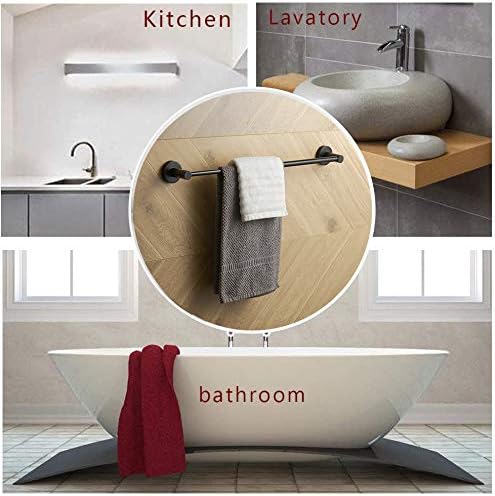 BESy Adjustable 15 to 26 Inch Single Bath Towel Bar Rack for Bathroom Accessories SUS304 Stainless Steel Towel Holder, Wall Mount with Screws Hand Towel Bar Rod Hotel Style, Matte Black-NeatNest