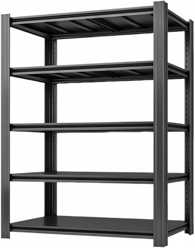 5-Tier 47" W x 17.75" D x 72" H Garage Shelving 3000LBS Storage Shelves Heavy Duty Metal Shelf Unit Adjustable Basement Industrial Storage Racks-NeatNest