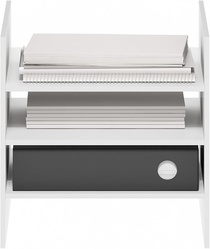 Furinno Cubicle 3-Shelf File Organizer Cube Insert (Does not fit IKEA Kallax Shelving), White