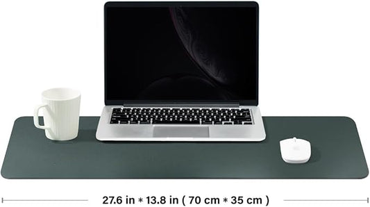 Cork Desk Mat - Dual-Sided Desk Pad for Office and Home - Desk Organization and Accessories - Ideal for Large Mouse Pad and Desk Mats on Top of Desks(Dark Green,27.6"x 13.8")-NeatNest