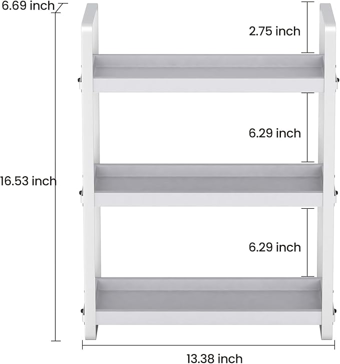 Bathroom Counter Organizer,Bathroom Countertop Organizer,Counter Shelf,Countertop Storage,Organization and Storage,Makeup Shelf,Sink Caddy(Grey 3 Tier)-NeatNest