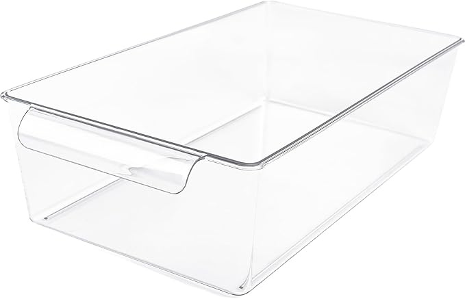 1Pack 2-Tier Bathroom Storage Organizer, Clear Under Sink Organizers Kitchen Vanity Counter Storage Container, Medicine Cabinet Drawers Bins, Pull-Out Organization with Track for Pantry-NeatNest