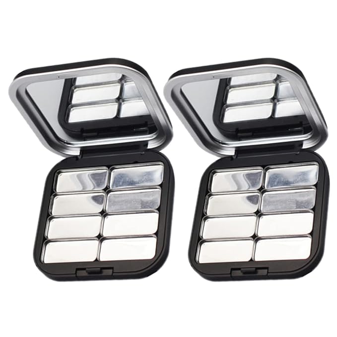 Beaupretty 2pcs Empty Lipstick Palette DIY Lipstick Lip Balm Blusher Containers Refillable Makeup Eyeshadow Storage Case Box with Mirror-NeatNest