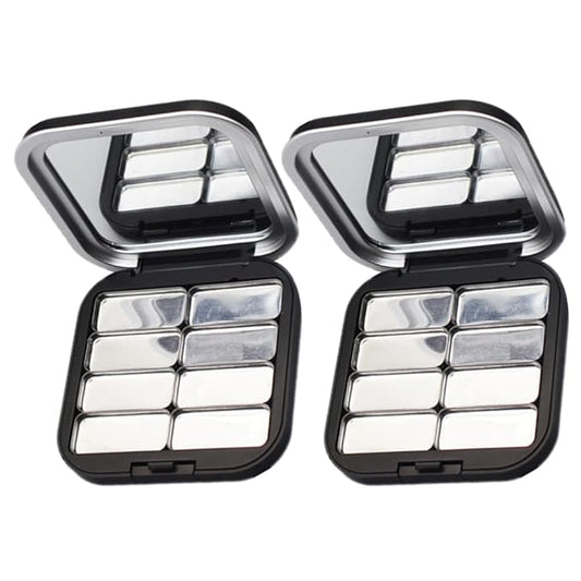 Beaupretty 2pcs Empty Lipstick Palette DIY Lipstick Lip Balm Blusher Containers Refillable Makeup Eyeshadow Storage Case Box with Mirror-NeatNest
