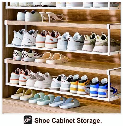 Expandable Shoe Rack Organizer - Adjustable Shoe Rack & Under Cabinet Shelf - for Shoe or Clothing Storage and Organization, Under Shelf Storage (Black,2 Pcs)-NeatNest