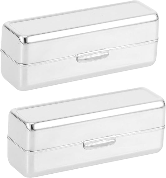 Beaupretty 2pcs Vintage Lipstick Organizer Case with Mirror Portable Makeup Storage for Lip Gloss Essential Oil Roller Elegant Retro Design for Pocket Travel-NeatNest