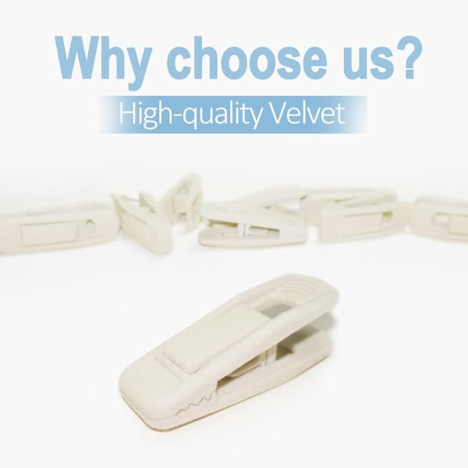 Beige Velvet Hangers Clips (80-Pack), Non-Slip Strong Velvet Clips for Velvet Skirt Hangers, Velvet Pants Hanger Velvet Clips Fit for Thin Velvet Clothes Suit Hangers-NeatNest