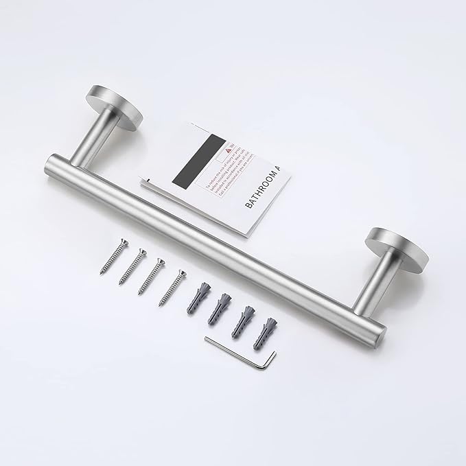 KES 9.6 Inches Hand Towel Bar Bathroom Towel Holder Kitchen Dish Cloth Hanger SUS304 Stainless Steel RUSTPROOF Wall Mount Brushed Steel, Total Length 12 Inch, A2000S30-2