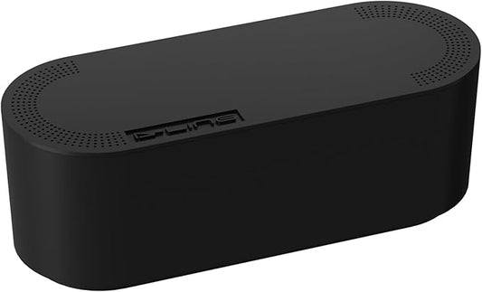 D-Line Cable Management Box, Power Strip Cover, Floor Outlet Hider, Desk Cord Organizer, Hide Extension Leads, 12.75" (L) x 5" (W) x 4.5" (H), for use with Power Strips up to 10.5in (L) - Small, Black-NeatNest