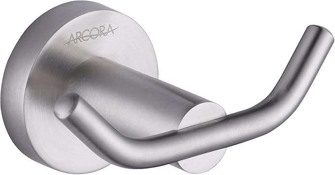ARCORA Towel Hook 1 Pack, Robe Hooks Brushed Nickel, Heavy Duty Wall Hooks SUS 304 Stainless Steel, Coat Hooks for Bathroom Bedroom