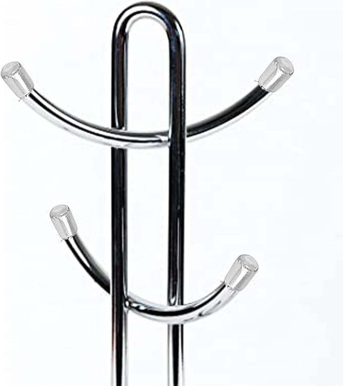 FitWell Mugs Holder, Mug Tree, Coffee Cup Holder, Coffee Mug Tree, Mug Organizer for Cabinet, Mug Holder Stand, Coffee & Tea Cup Storage Rack (Chrome, 6 Mugs (15"H))-NeatNest