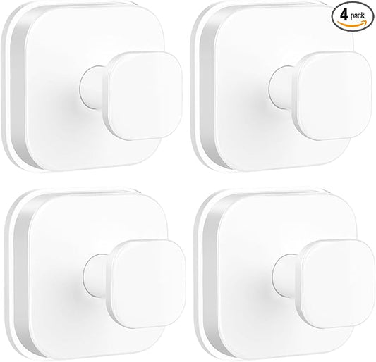 BKV Suction Cup Hooks for Shower,Heavy Duty Shower Hooks for Bathroom Wall,Glass Windows,Smooth Doors to Hang Towels,Robes,Coat,Reusable Suction Cup Wreath Hanger for Christmas Wreaths-White(4 Pack)-NeatNest