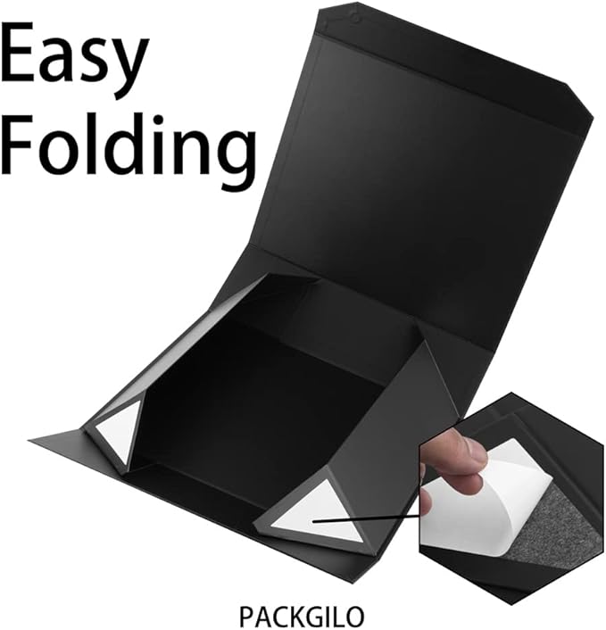 Black Extra Large Gift Box with Lid 1 Pcs 19x16x6 Inches, Gift Box large Black Gift Boxes for Presents Clothes Robe Wedding Dress Sweater,Reusable Foldable Bridesmaid Proposal Box(Matte)-NeatNest